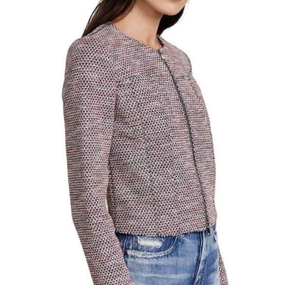 Theory Ualana Z Beacon Tweed Jacket Zip Semi-Crop Size 6 - Picture 2 of 10